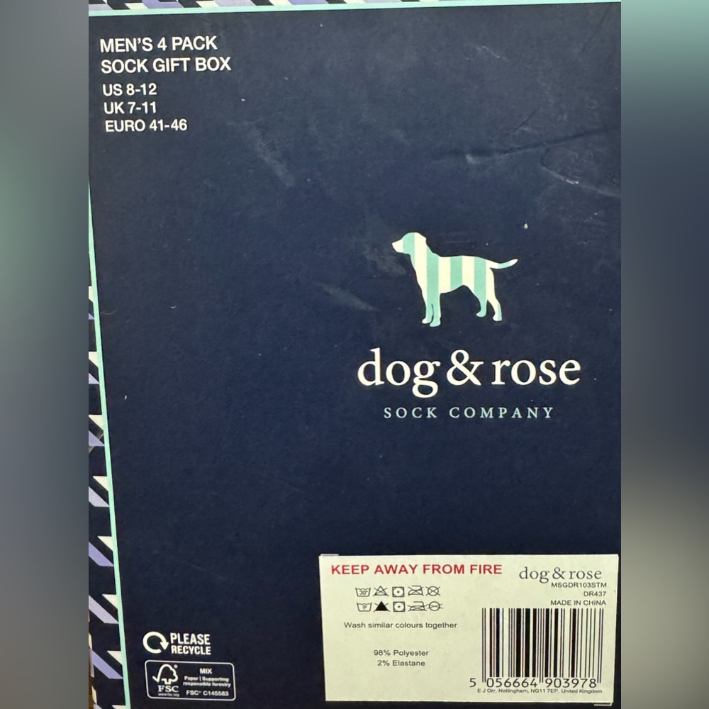 Dog & Rose Sock Company Grey Dog. Set of 4 Socks - Picture 5 of 5